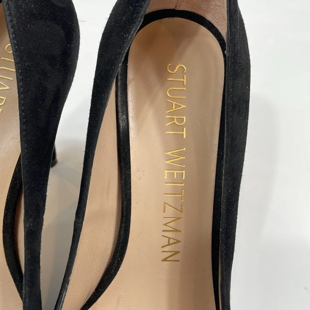 Stuart Weitzman Black Suede Stiletto Pumps Size 8.5